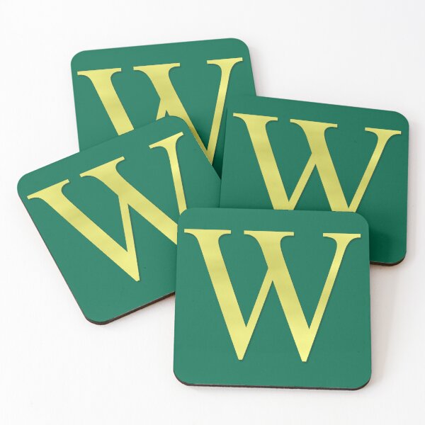 Item preview, The Letter W Gold on Christmas Green 5748 designed and sold by Art in My Loft.