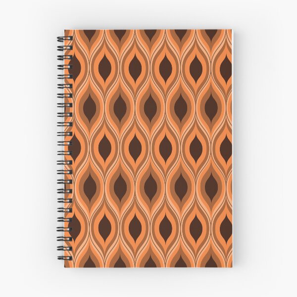 Item preview, Retro Mid Century Modern Ogee Pattern in orange and brown  designed and sold by Yasminepatterns .