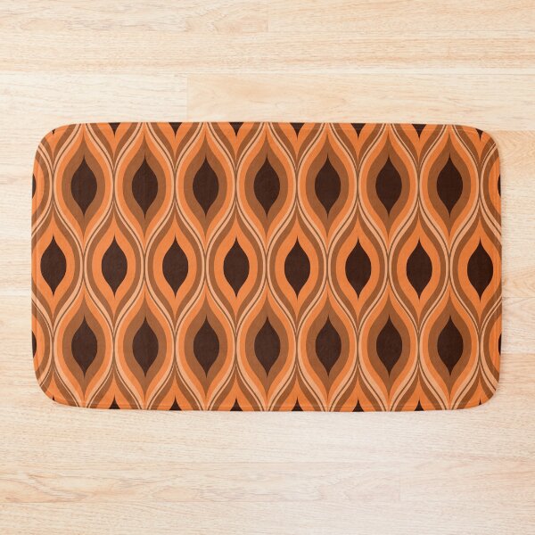 Item preview, Retro Mid Century Modern Ogee Pattern in orange and brown  designed and sold by Yasminepatterns .