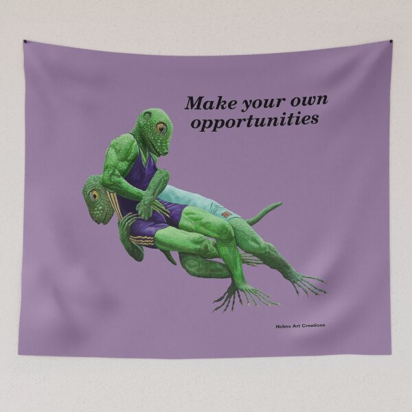 Item preview, Lizard Wrestler Wrestling Match Fantasy Artwork designed and sold by HelmsArt.