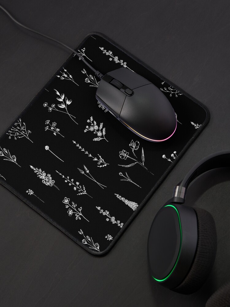 Alternate view of Black wildflowers Mouse Pad