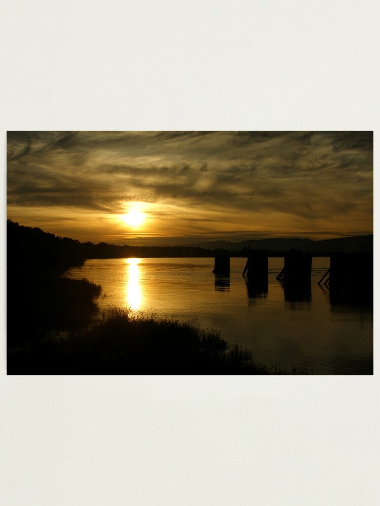 Thumbnail 1 of 3, Photographic Print, Sunset by the River designed and sold by MaluC.