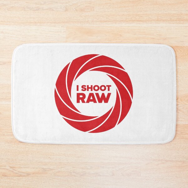 Item preview, I Shoot Raw Aperture Ring - Photography Design (Red on White) designed and sold by STUDIO-72.