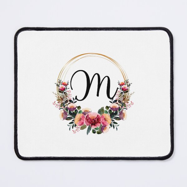 Item preview, Monogram with Pink Floral | Monogram Letter M designed and sold by JustSeasons.