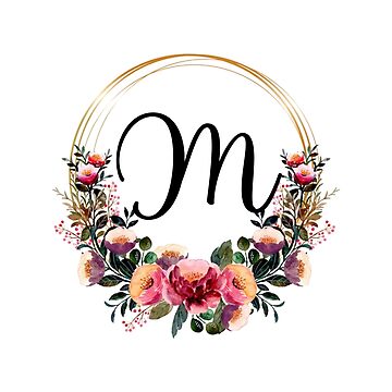 Floral Initial Monogram TShirt, Boho Monogram With Flower