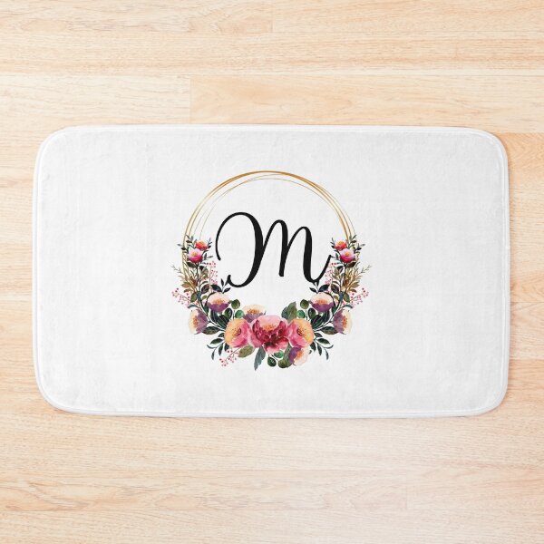 Item preview, Monogram with Pink Floral | Monogram Letter M designed and sold by JustSeasons.