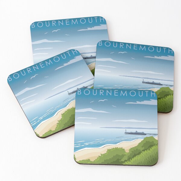 Item preview, Bournemouth beach and pier illustration designed and sold by Gerald Waters.