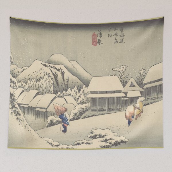 Item preview, Kanbara- Evening Snow - Utagawa Hiroshige - Vintage Art designed and sold by RickE.