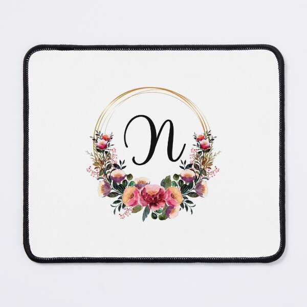 Item preview, Monogram with Pink Floral | Monogram Letter N designed and sold by JustSeasons.