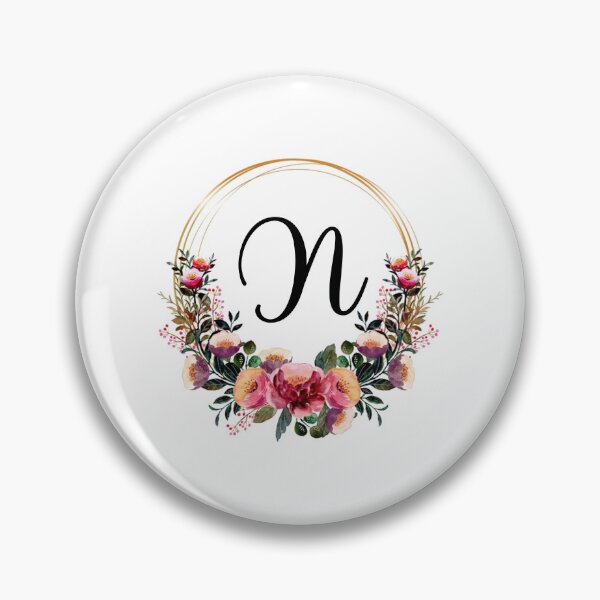Item preview, Monogram with Pink Floral | Monogram Letter N designed and sold by JustSeasons.