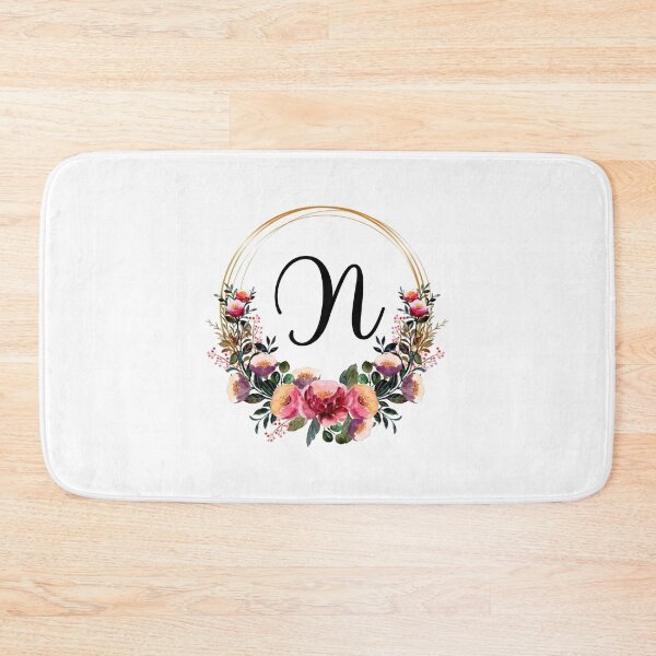 Item preview, Monogram with Pink Floral | Monogram Letter N designed and sold by JustSeasons.