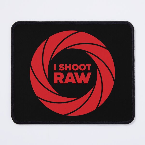 Item preview, I Shoot Raw Aperture Ring - Photography Design (Red on Black) designed and sold by STUDIO-72.