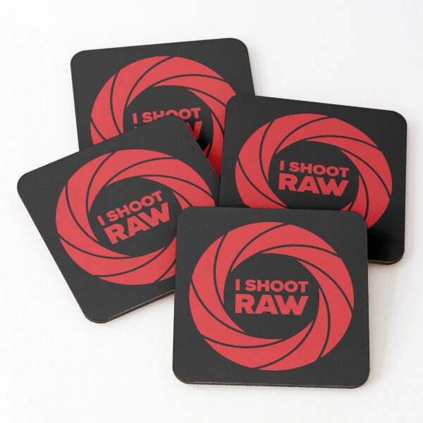 Item preview, I Shoot Raw Aperture Ring - Photography Design (Red on Black) designed and sold by STUDIO-72.