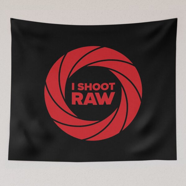Item preview, I Shoot Raw Aperture Ring - Photography Design (Red on Black) designed and sold by STUDIO-72.