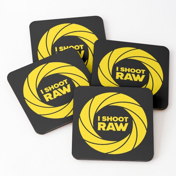 Item preview, I Shoot Raw Aperture Ring - Photography Design (Yellow on Black) designed and sold by STUDIO-72.