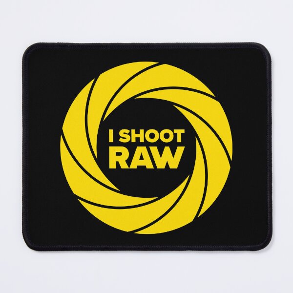 Item preview, I Shoot Raw Aperture Ring - Photography Design (Yellow on Black) designed and sold by STUDIO-72.