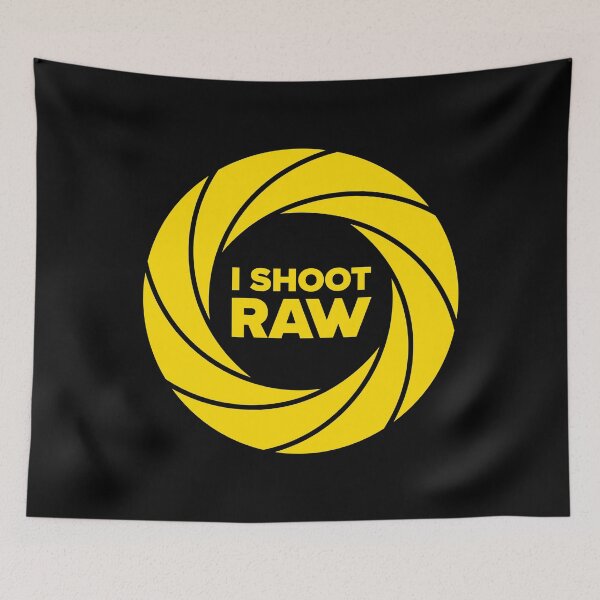 Item preview, I Shoot Raw Aperture Ring - Photography Design (Yellow on Black) designed and sold by STUDIO-72.