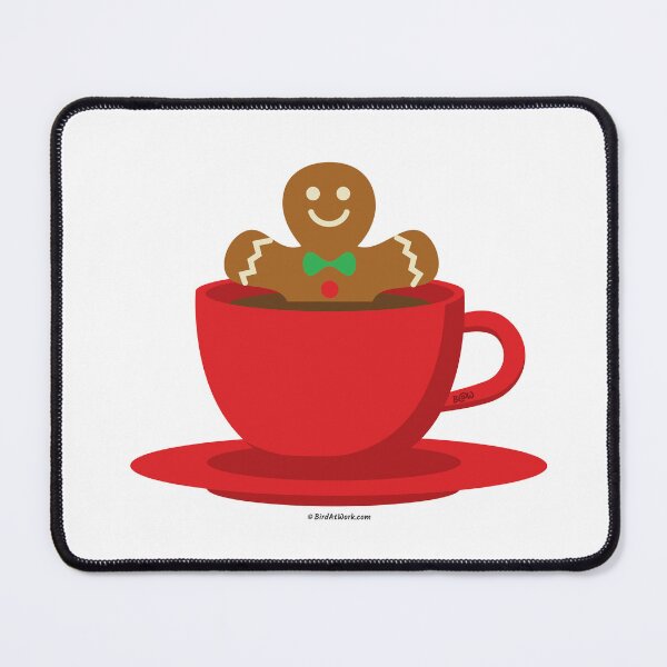 Item preview, Gingerbread Man Relaxing In A Hot Chocolate Red Cup designed and sold by BirdAtWork.