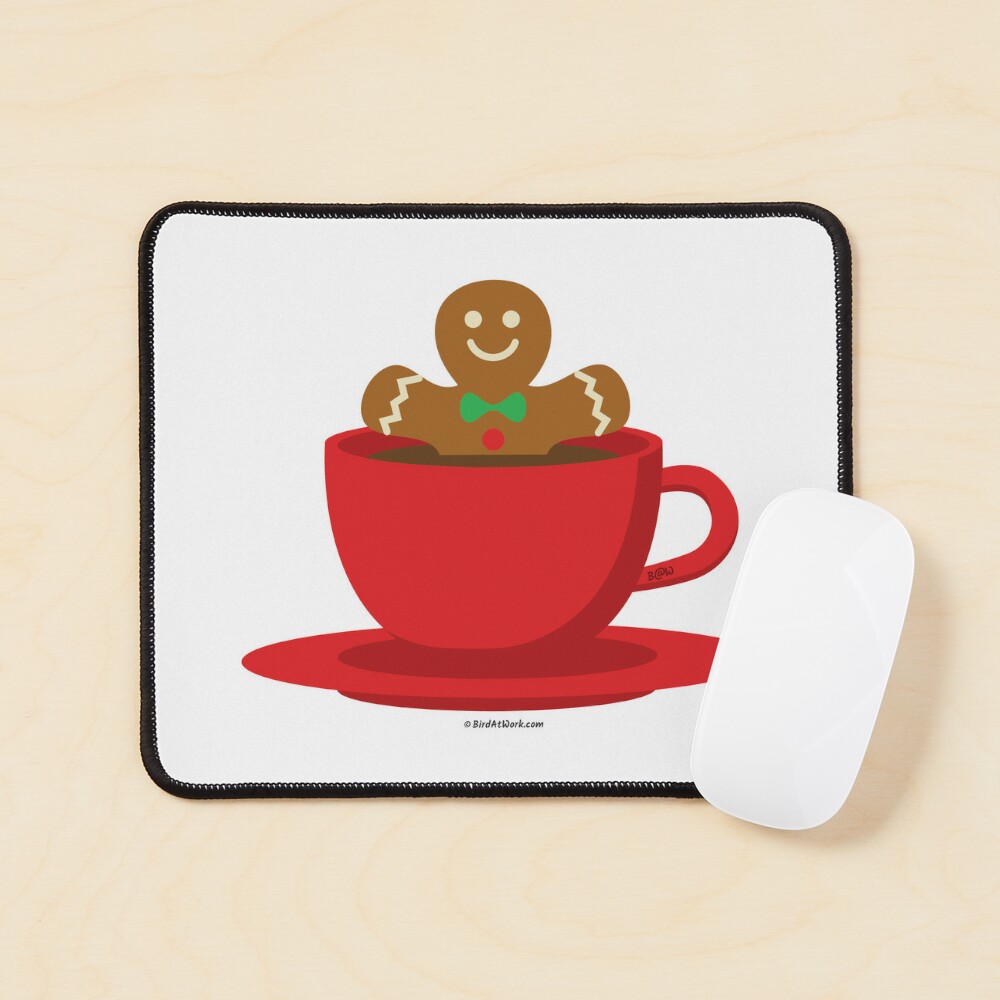 Gingerbread Man Relaxing In A Hot Chocolate Red Cup