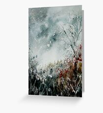 snowy landscape watercolor Greeting Card