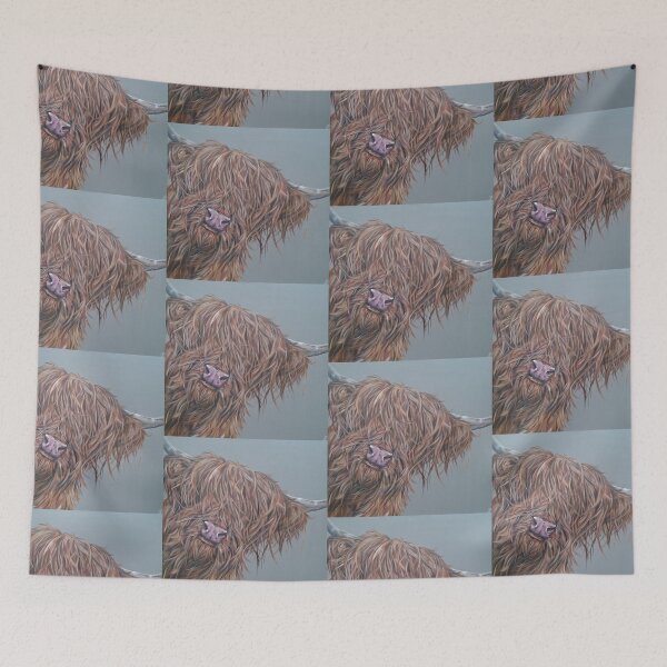 Item preview, Cooey! Highland hairy cow, Heilan Scottish coo art by award-winning UK artist Sam Fenner designed and sold by SamFennerArt.