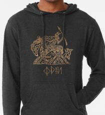 Odin Entering Valhalla on Sleipnir Lightweight Hoodie