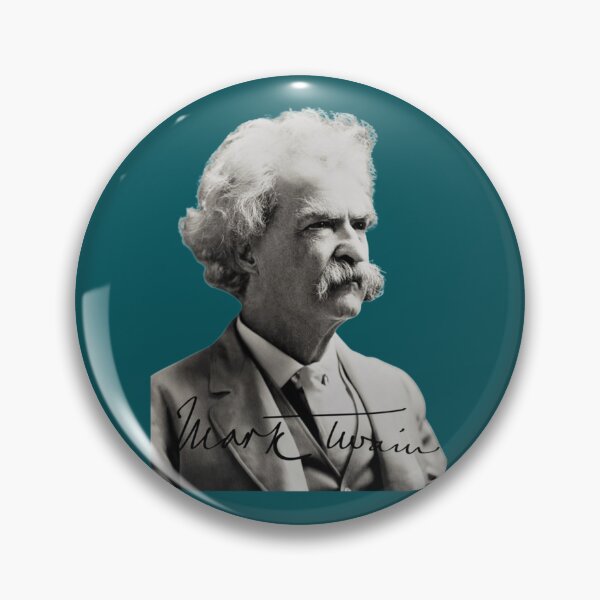 Artikelvorschau, Mark Twain, 1907 Porträt mit Unterschrift entworfen und verkauft von Gordon-Store.