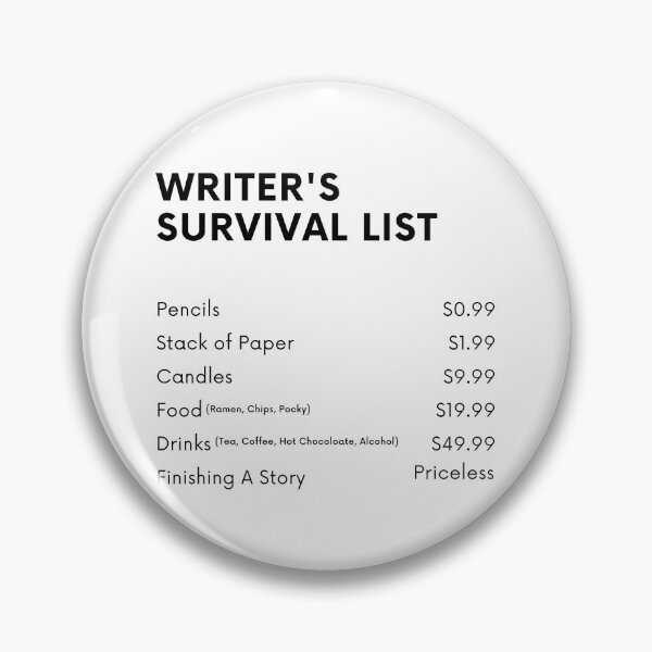 Item preview, Writer's Survival List - Black Text designed and sold by TheKnightWriter.