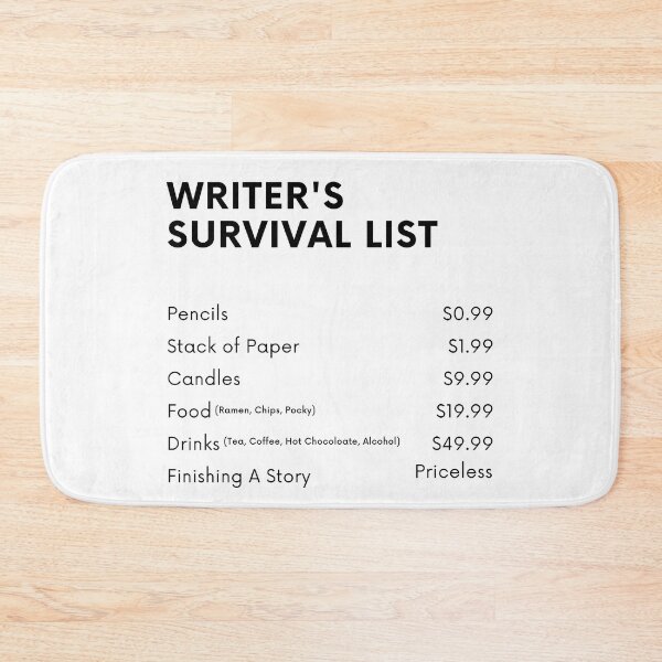 Item preview, Writer's Survival List - Black Text designed and sold by TheKnightWriter.