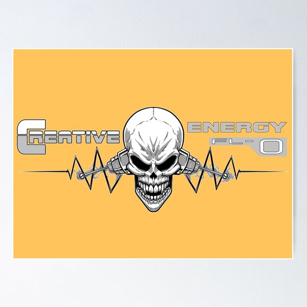 Item preview, WEIRDO - Creative Energy Flo - Skull - Black and White - Cream designed and sold by hector2ortega.