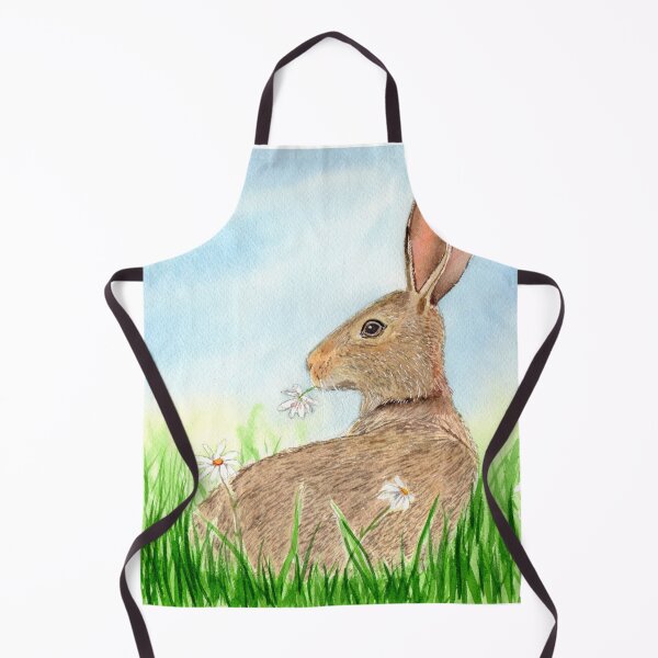 Item preview, Rabbit with Daisies Fine Art Watercolor designed and sold by Sandra Connelly.