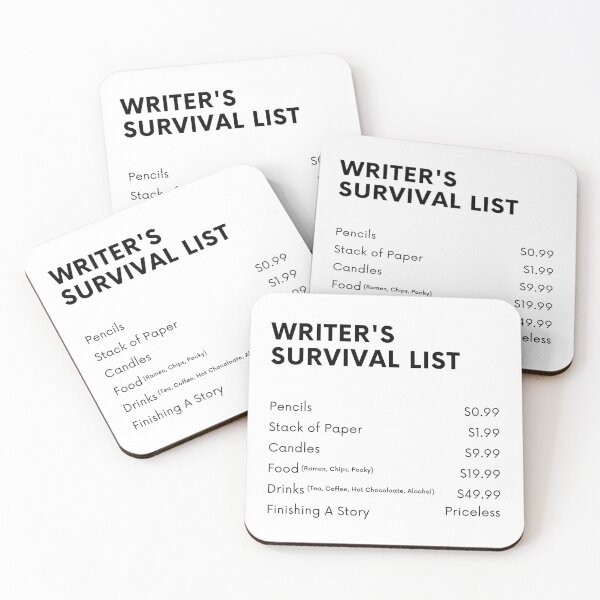 Item preview, Writer's Survival List - Black Text designed and sold by TheKnightWriter.
