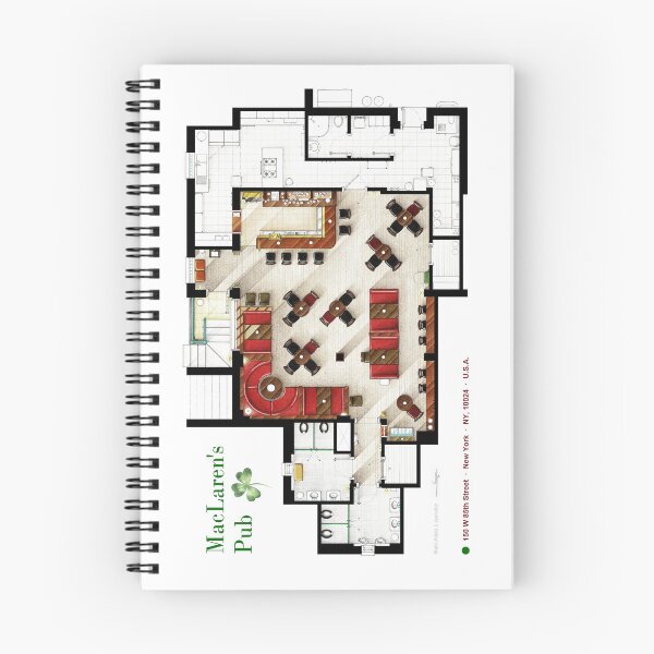 Item preview, Floorplan of MacLaren's Pub from HOW I MET YOUR MOTHER designed and sold by TV Floorplans & More.