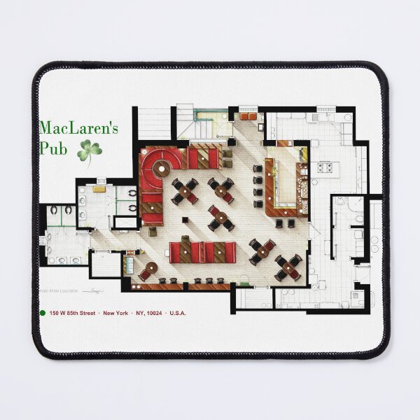 Item preview, Floorplan of MacLaren's Pub from HOW I MET YOUR MOTHER designed and sold by TV Floorplans & More.
