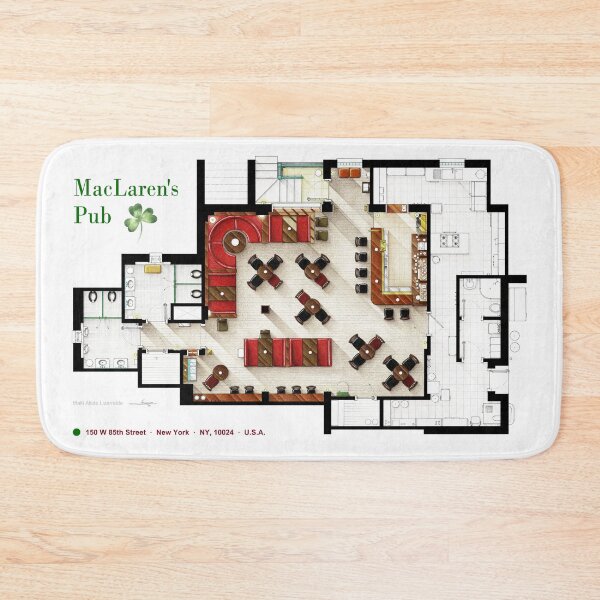 Item preview, Floorplan of MacLaren's Pub from HOW I MET YOUR MOTHER designed and sold by TV Floorplans & More.