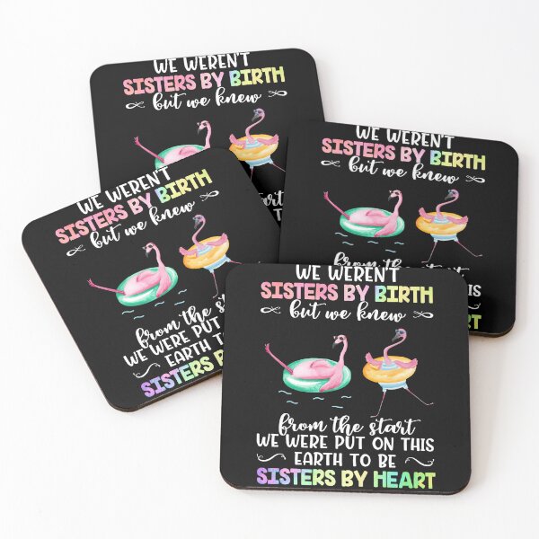 Item preview, Pink Flamingo Besties We Weren't Sisters By Birth But We Know From The Start We Were Put On This Earth To Be Sisters By Heart designed and sold by HorsesForLife15.