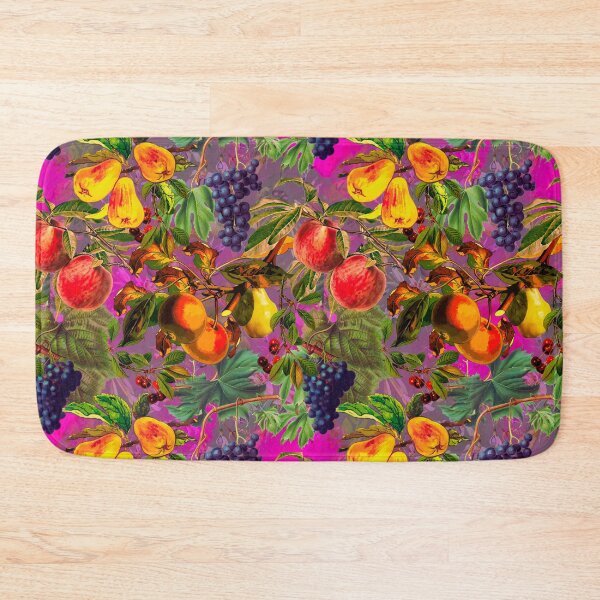 Item preview, Exotic Vintage fruit pattern, vines, vintage florals, botanical pattern, pink fuchsia floral illustration designed and sold by ZeinabTaha.
