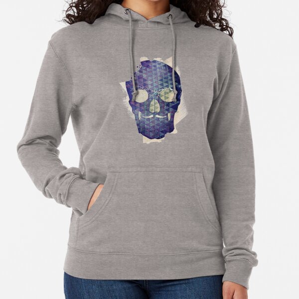 Purple Skull with Moustache Lightweight Hoodie
