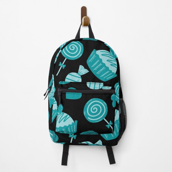 Item preview, Candy Fall - Candies, lollipops and cupcakes (black-turquoise) designed and sold by Dorina Larsdotter.