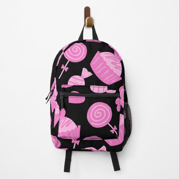 Item preview, Candy Fall - Candies, lollipops and cupcakes (black-pink) designed and sold by Dorina Larsdotter.