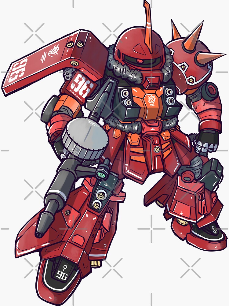 Thumbnail 3 of 3, Sticker, Psycho Zaku II Deform designed and sold by RatjoenMerch.