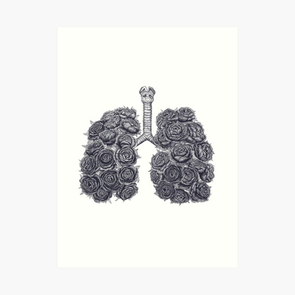 Lungs with peonies Art Print