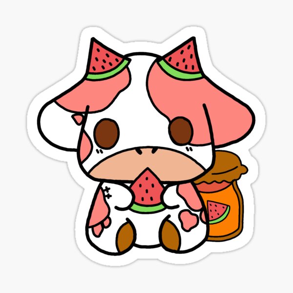 Watermelon Cow Sticker By Bbydinoo22 Redbubble