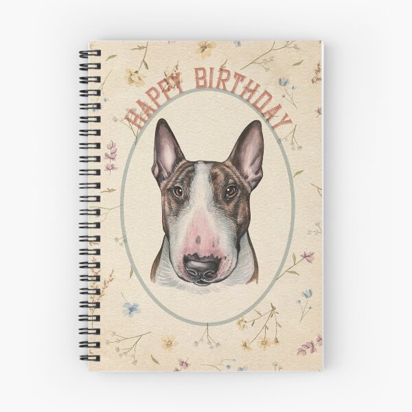 Item preview, Bull Terrier Dog-Vintage-Retro-Happy Birthday-4 designed and sold by broadmeadow.