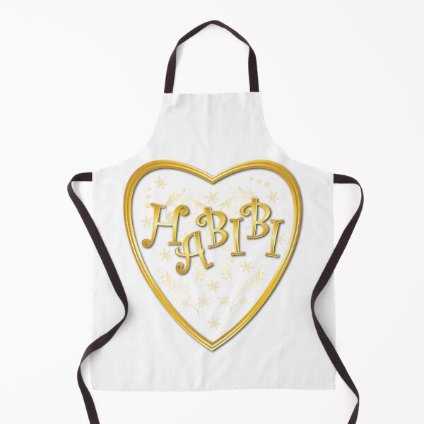 Item preview, habibi text with golden heart frame designed and sold by ZieProject.