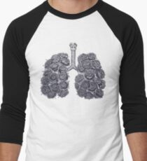 Lungs with peonies Men's Baseball ¾ T-Shirt