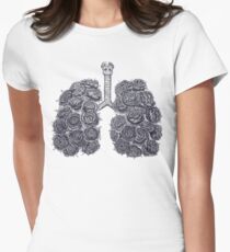 Lungs with peonies Women's Fitted T-Shirt