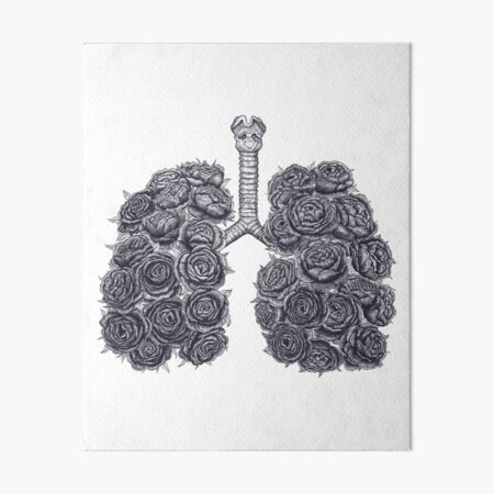 Lungs with peonies Art Board Print