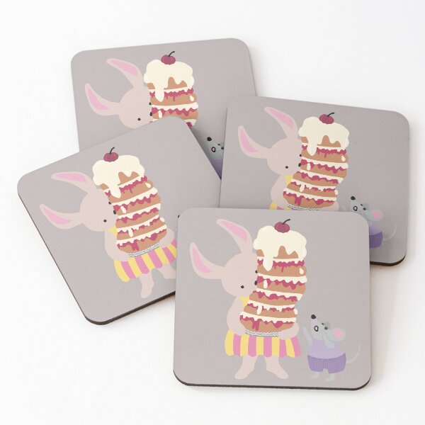Item preview, Happy Birthday , greeting card, with a rabbit holding a high cake that almost will fall designed and sold by marina63.