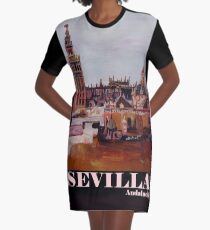 Sevilla Skyline in Andalusien Spanien mit Giralda Graphic T-Shirt Dress